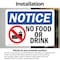 Signmission No Food Or Drink Sign With Symbol, 10 in W x Rectangle, Vinyl Decal OS-2PACK-NS-D-710-L-14607 - alternate 4